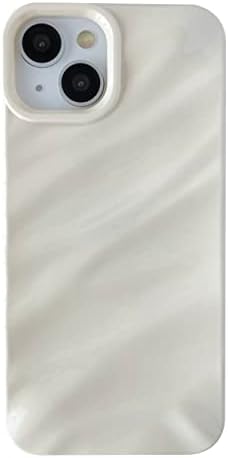 Caseative Water Ripple Pattern Curly Wave Shape Soft Compatible with iPhone Case (iPhone 14 Pro Max,White)