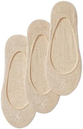 Polo Women’s Ultra Low Cut Liner Socks 3 Pair Pack, Tan, Shoe size 4-10