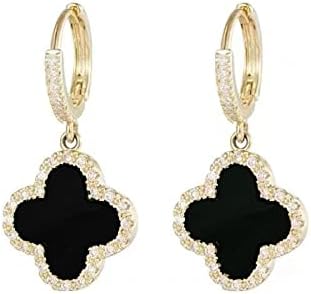 St. Patrick's Day Irish Earrings - Four Leaf Clover Lucky Sparkling Earrings For Women Girls,Stud Earrings Green Love Diamond Crystal Emerald Jewelry For Valentine's Day