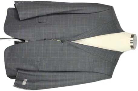 Canali Men's Charcoal Soft Classic Fit Windowpane Wool Suit Size 44 Long