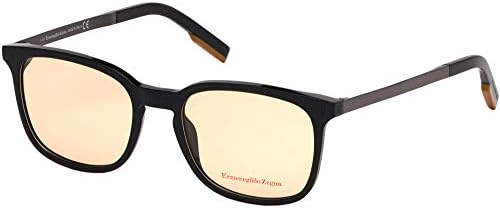 Ermenegildo Zegna Rectangular Eyeglasses EZ5143 001 Black/Gunmetal 53mm 5143
