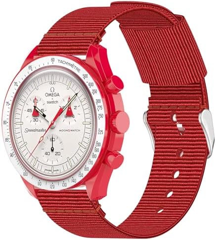 20mm Wear-Resistant Nylon Watch Band for Omega X Swatch Moonswatch Speedmaster, Compatible with Omega Moonswatch Nylon Watch Strap Quick Release Straps Replacement for Women Men