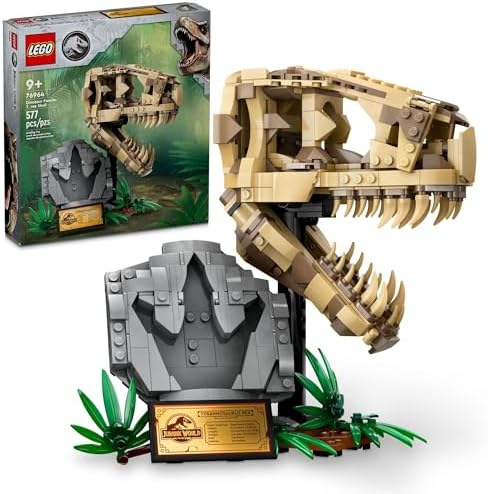 LEGO Jurassic World Dinosaur Fossils: T. rex Skull, Dino Toy for Boys and Girls, Educational Skeleton Model Set with Bones for Kids, Great Gift for Fans of The Jurassic Park Movies, 76964