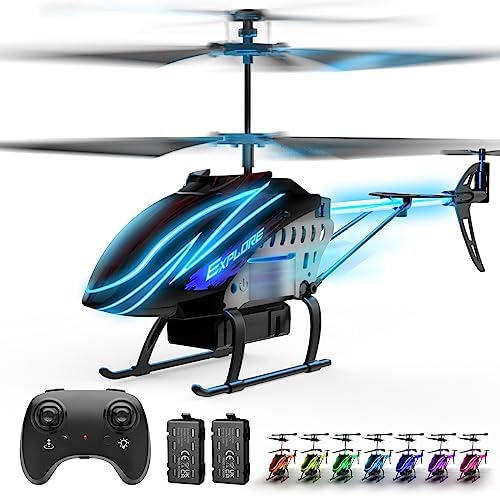 BUSSGO Remote Control Helicopter for Kids with 30Mins Flight(2 Batteries), 7+1 LED Light Modes, Altitude Hold, 3.5 Channel, Gyro Stabilizer,Remote Helicopter Toys for Boys and Girls