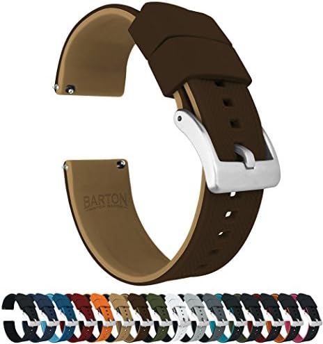 BARTON Elite Silicone Watch Bands - Quick Release - Choose Strap Color & Buckle Color (Stainless Steel, Black PVD or Gunmetal Grey) - 18mm, 20mm, 22mm & 24mm Watch Straps