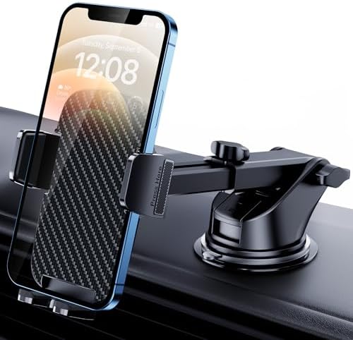 BIVGAZA Car Phone Mount [360° Suction Cup] Phone Mount for Car Dashboard Windshield [Super Stable] Automobile Universal Handsfree Accessories Cell Phone Car Mount for iPhone Android Smartphones