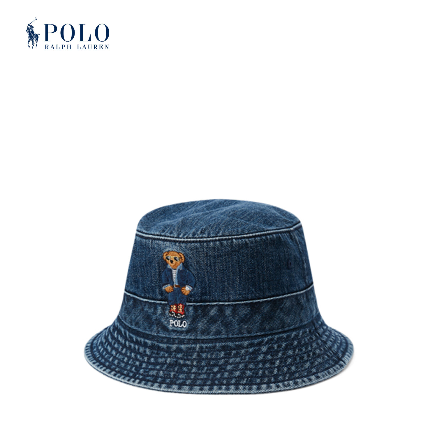Polo Ralph Lauren Men Polo Bear Denim Bucket Hat