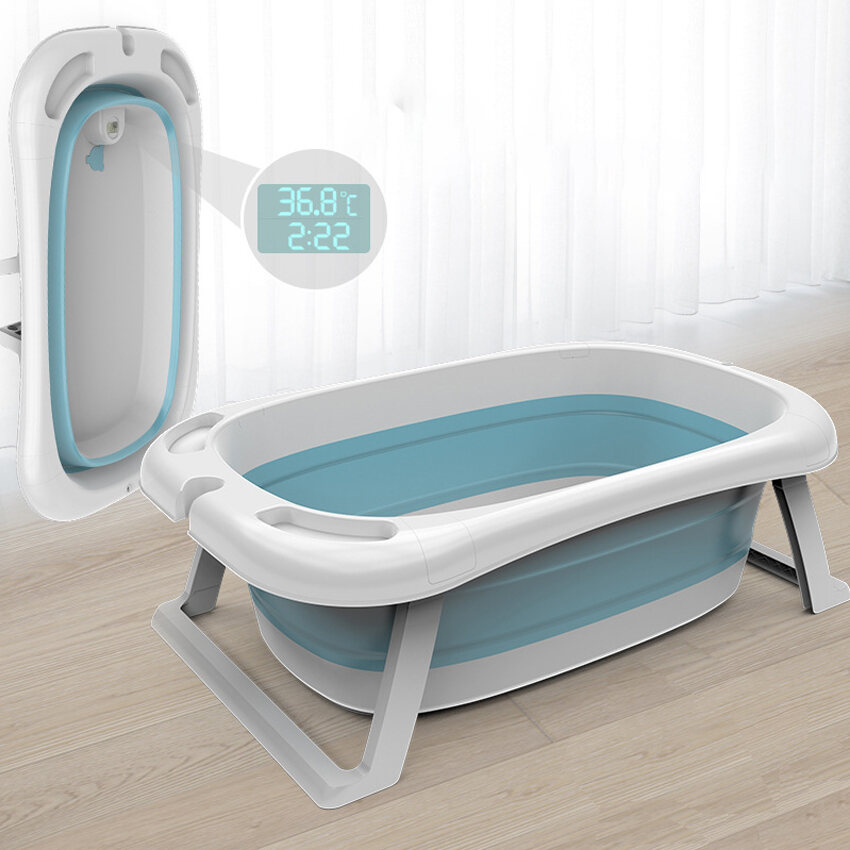 [Ready Stock] Children Folding Bath Tub Foldable Shower Basin Kids Baby Bathing Bathtub