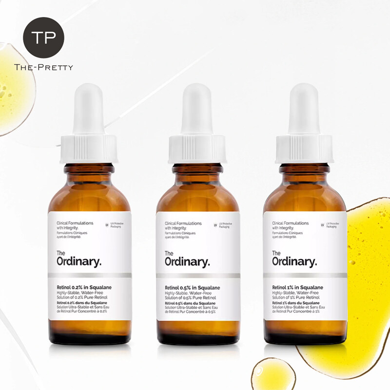 The Ordinary Retinol Serum Anti Aging Melasma And Pekas Remover Retinol 0.2%-0.5%-1% in Squalane Anti Wrinkles Acne Dark Spots Remover Blemishes Treatment Acne Pimple Marks Remover For Face Essence 30