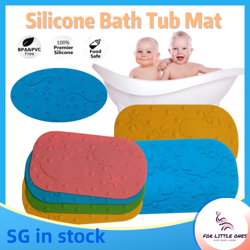 100% Silicone Bath Mat Baby Bath Tub Anti Slip Mat BPA Free Non Toxic