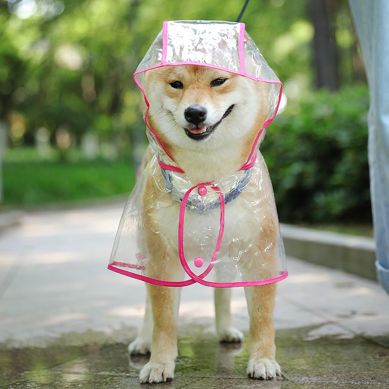 Lovinland Pet Clothes Raincoat New Dog Poncho Transparent Waterproof Pet Raincoat Dog Raincoat