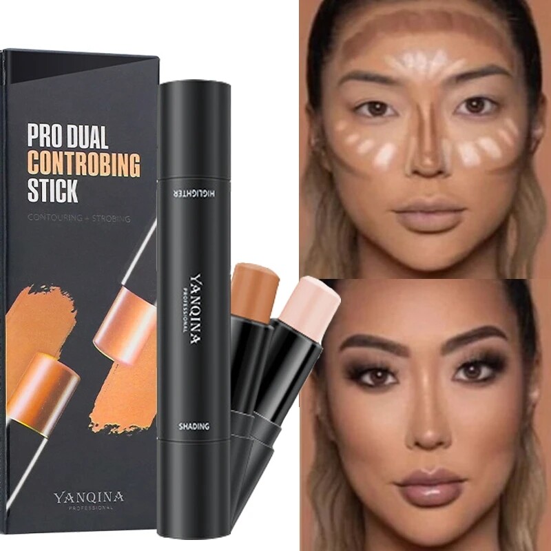 Double-headed Face Brown Bronzer Contour Stick Face Foundation Make Up Pen Smooth Contour Shadow Highlight Concealer Cosmetics